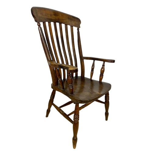 963 - Victorian elm and beech country house armchair. 115cm