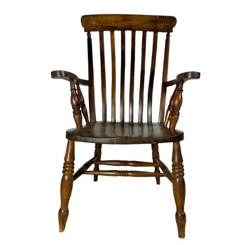 963 - Victorian elm and beech country house armchair. 115cm