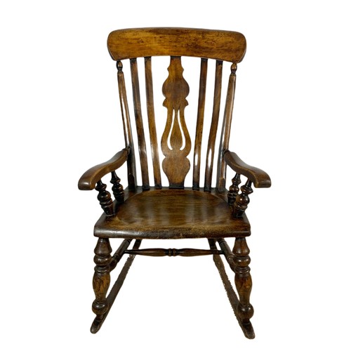 964 - Victorian elm country house rocking chair