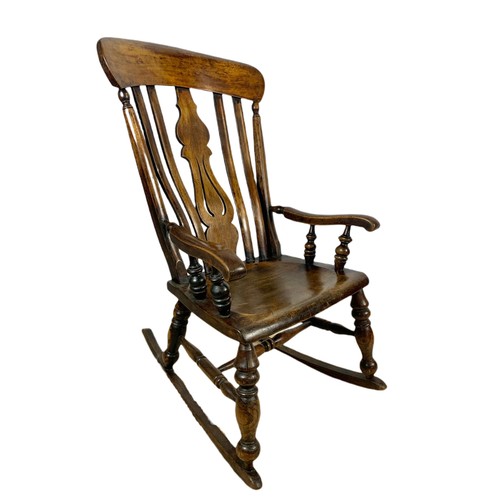 964 - Victorian elm country house rocking chair