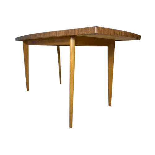 1013 - Mid century beech and Formica dining table. 151.5x75.5x75.5cm