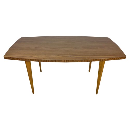 1013 - Mid century beech and Formica dining table. 151.5x75.5x75.5cm