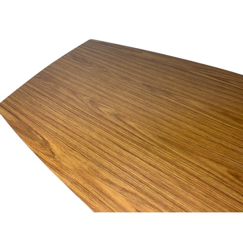 1013 - Mid century beech and Formica dining table. 151.5x75.5x75.5cm