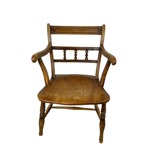 1027 - 19th century elm country house armchair.