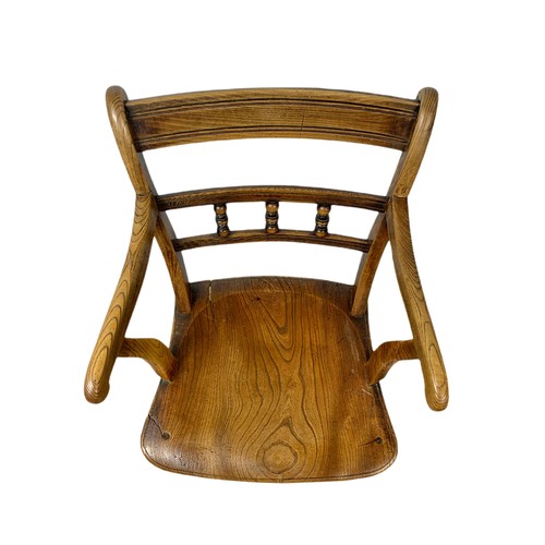 1027 - 19th century elm country house armchair.