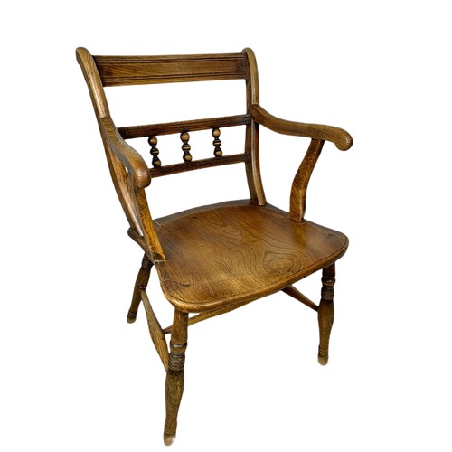 1027 - 19th century elm country house armchair.