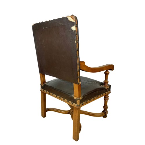 1024 - Late 19th century continental walnut armchair in the 17th century style