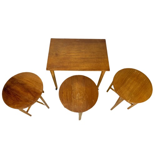 1052 - Danish teak mid century nest of table designed by Poul Hundevad