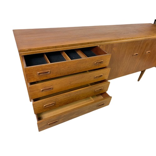 969 - Swedish teak mid century sideboard. 198x47x79cm