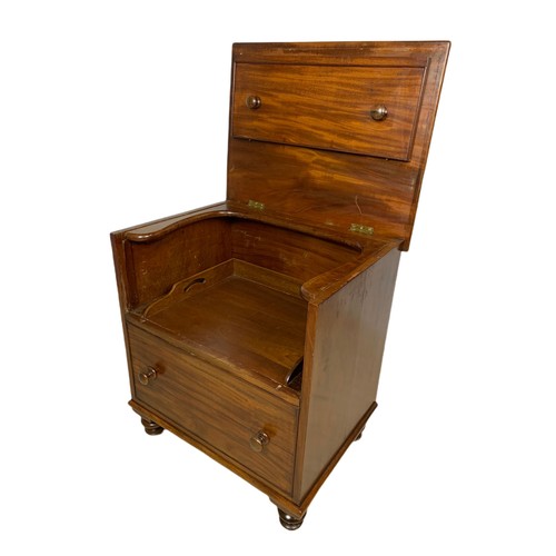 1054 - Victorian mahogany commode. 64.5/50/70cm