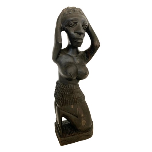 620 - Large African bust and another African figure. 35cm