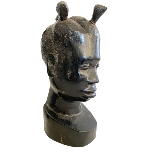 620 - Large African bust and another African figure. 35cm