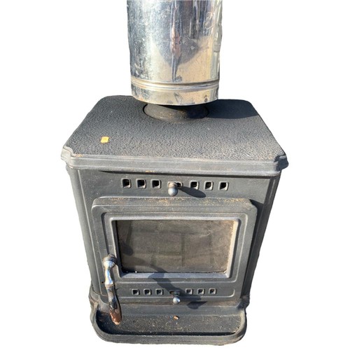 31a - Cast iron wood burning stove. Base measures 44x45x55cm