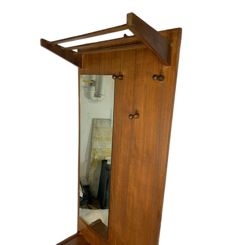 1076 - Mid century teak hallstand. 183cm