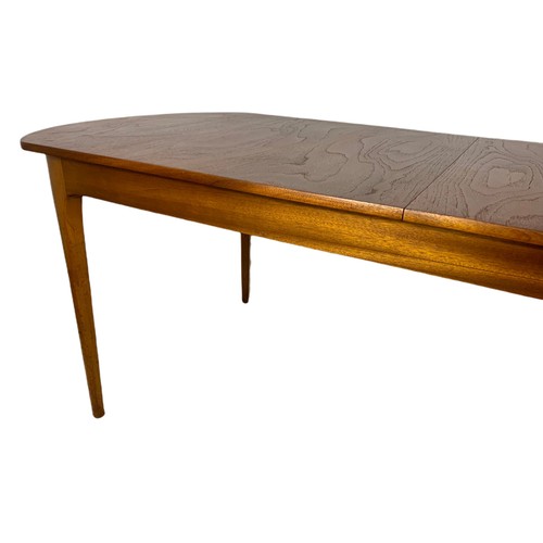 1081 - S. Form teak mid century dining table, 200cm x 91cm x 76cm