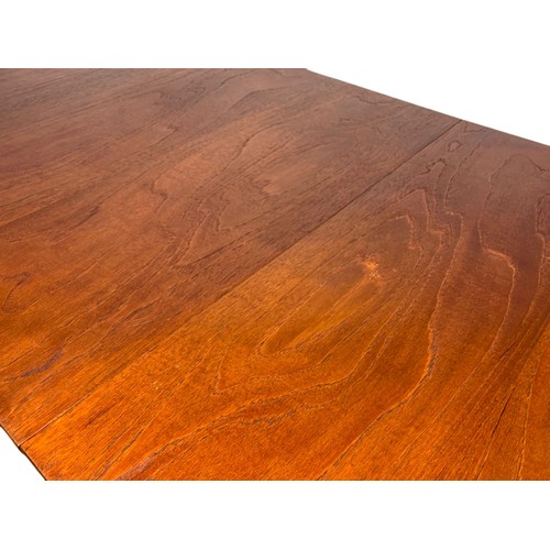 1081 - S. Form teak mid century dining table, 200cm x 91cm x 76cm