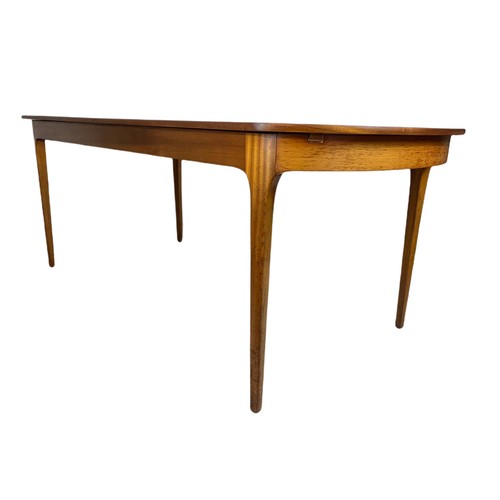 1081 - S. Form teak mid century dining table, 200cm x 91cm x 76cm