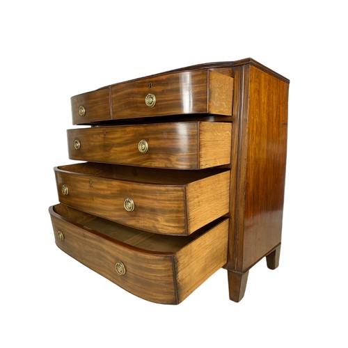 996a - Large Georgian mahogany bow front chest of drawers. 96x51.5x97cm