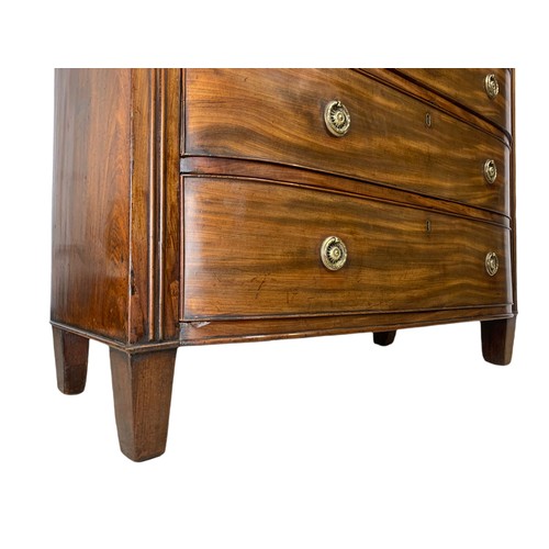 996a - Large Georgian mahogany bow front chest of drawers. 96x51.5x97cm