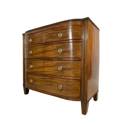 996a - Large Georgian mahogany bow front chest of drawers. 96x51.5x97cm