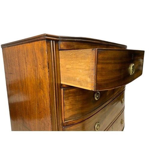 996a - Large Georgian mahogany bow front chest of drawers. 96x51.5x97cm