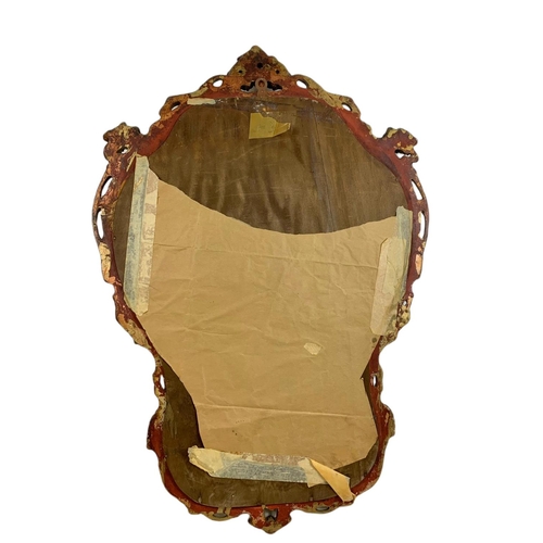 1094 - Victorian gilt framed mirror with original gilding. 66x97cm