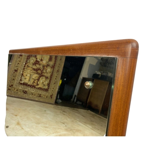 1115 - Teak mid century mirror. 68x48cm