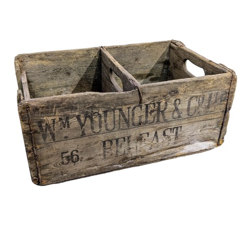 769 - Vintage wooden crate with light fitting