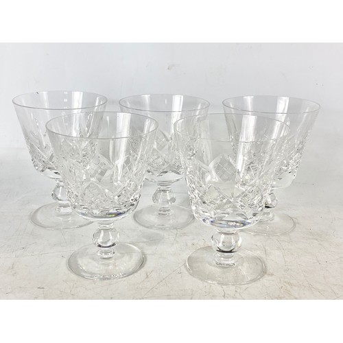 451a - Crystal and pottery. Including a pair of Tyrone crystal candleholders, 5 Stuart crystal glasses, Gri... 