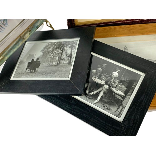 777 - Early 20th century football team photograph, a firescreen and 3 pictures.