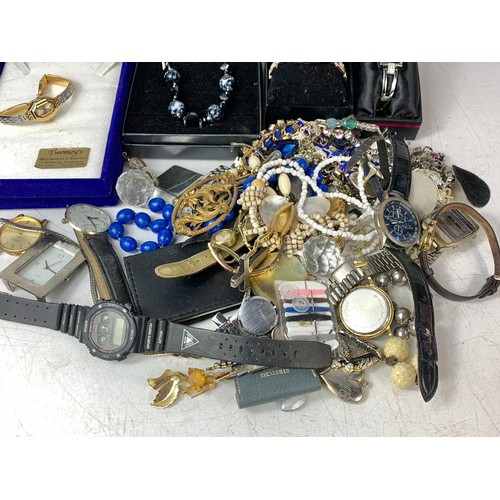 709b - Quantity of costume jewellery and watches.