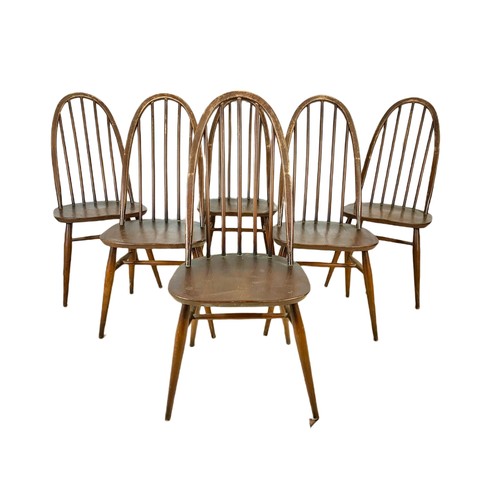 820a - Set of 6 Ercol Windsor mid century chairs.