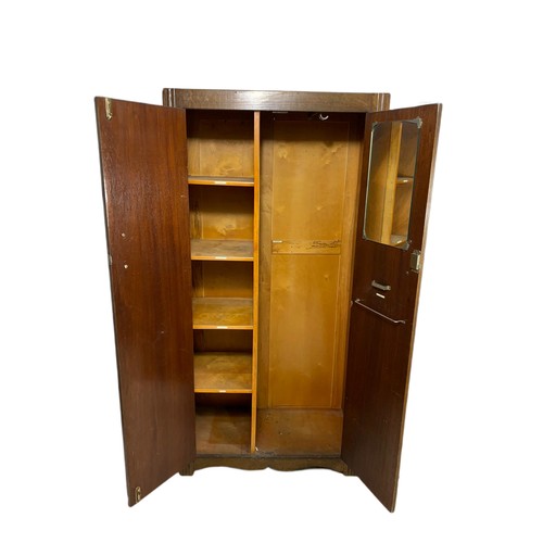 1126 - Vintage 1930s oak 2 door gent's wardrobe, 91cm x 46cm x 183.5cm