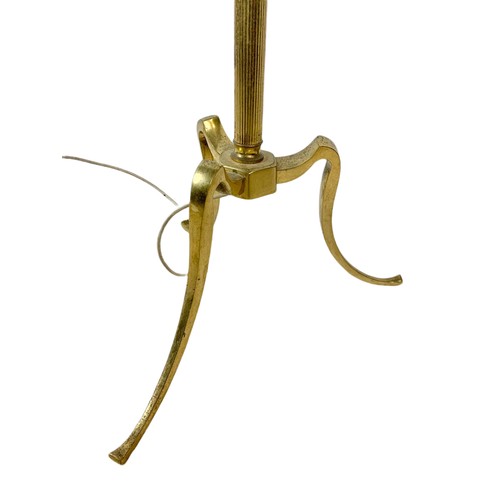 1131 - Vintage brass standard lamp, 149cm