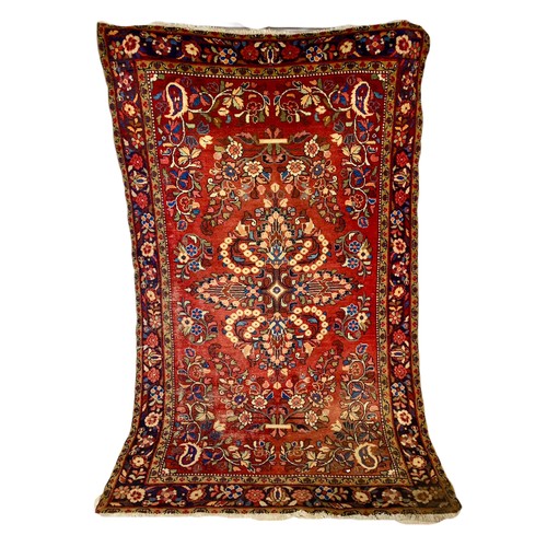 1018b - Large vintage Middle Eastern hand sewn rug, 150cm x 238cm