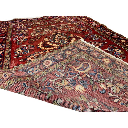 1018b - Large vintage Middle Eastern hand sewn rug, 150cm x 238cm