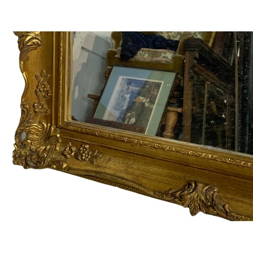 1135 - Large ornate gilt framed mirror, 119cm x 78cm