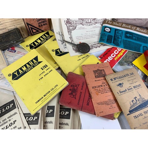 702B - Large quantity of vintage and early 20th century maps, books and postcards etc. Including ration boo... 