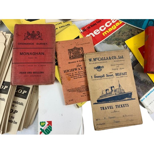 702B - Large quantity of vintage and early 20th century maps, books and postcards etc. Including ration boo... 