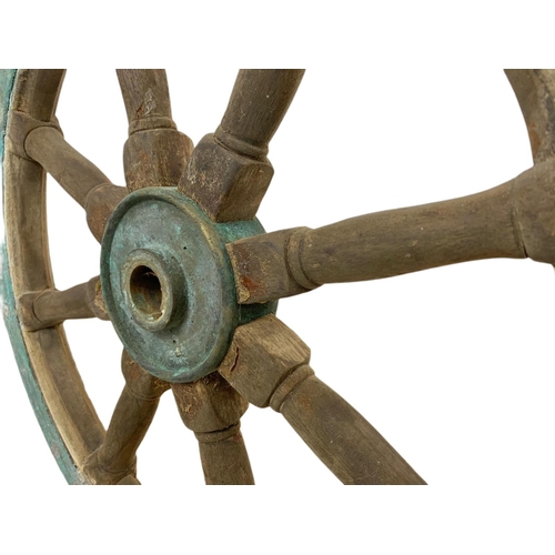 21 - 19th century ships wheel. 74cm