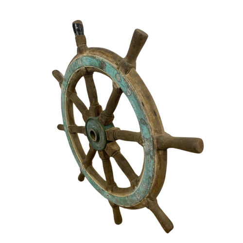 21 - 19th century ships wheel. 74cm