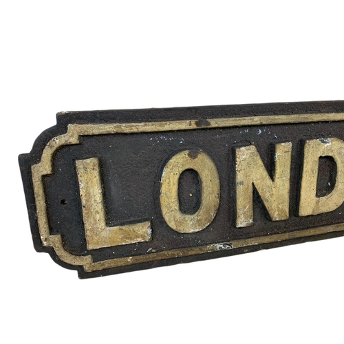 29 - Edwardian cast iron street sign. 76.5cm