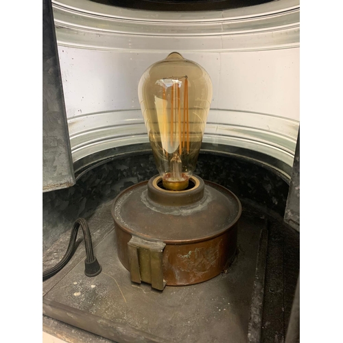 35 - Large late 19th/early 20th century ships lamp. Electrified. 57cm