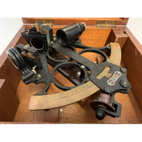 36 - Vintage Sestrel sextant by Henry Browne & Son in a mahogany case. Sextant measures 24/25/11. Box 28/... 