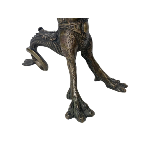 80 - 19th century bronze incense burner. 25cm