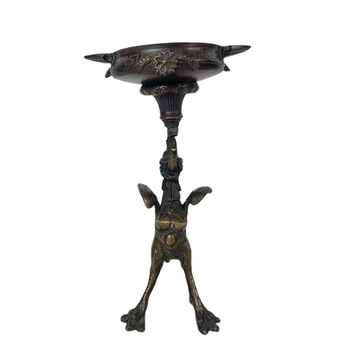 80 - 19th century bronze incense burner. 25cm