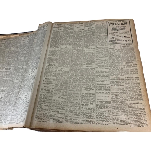 92 - Large The Northern Wig Jan-June 1914 news print book. 50 x 63 x 12cm.