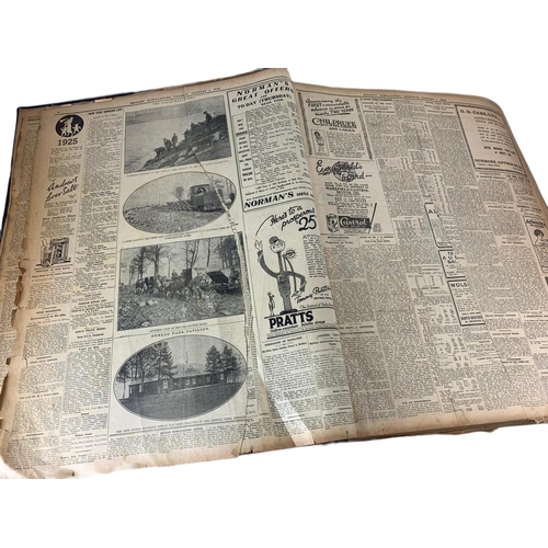 94 - Large Belfast News Letter 1925, 1, news print book. 51 x 64 x 13cm