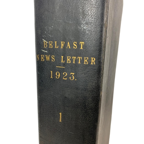 95 - Large Belfast News Letter 1923, 1, news print book. 50/64/12cm