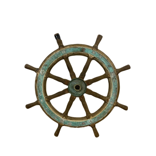 21 - 19th century ships wheel. 74cm